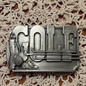 Vintage Silver Golf Belt Buckle